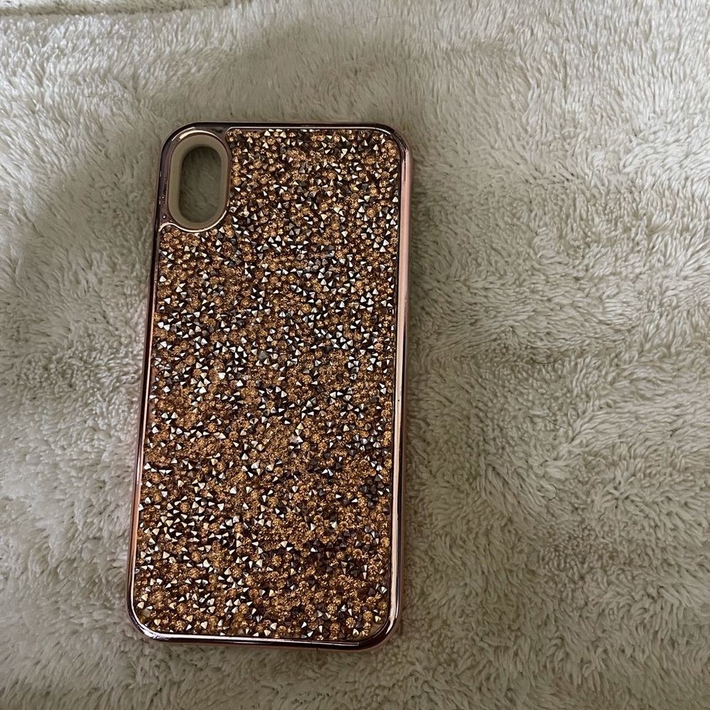 iPhone XS Max case gold glitter